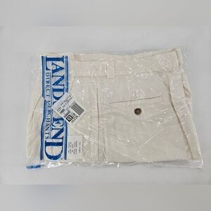 Lands End SHORTS Mens SZ 38 Chino Pleated WINTER WHITE Vintage NWT NOS
